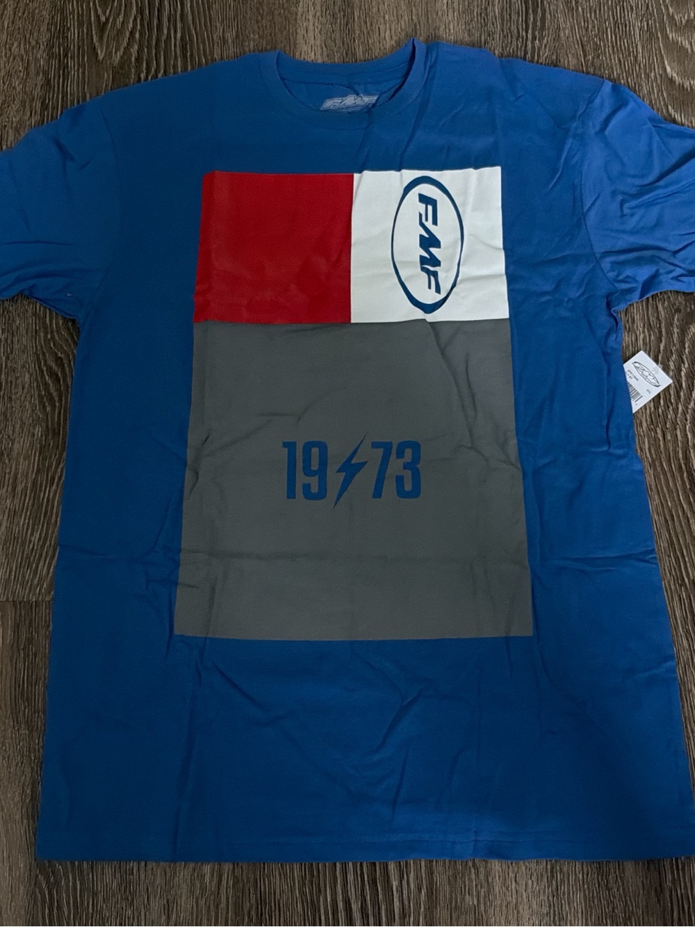 NWT FMF Racing Fly By Tee XL Royal Blue - 90s Style